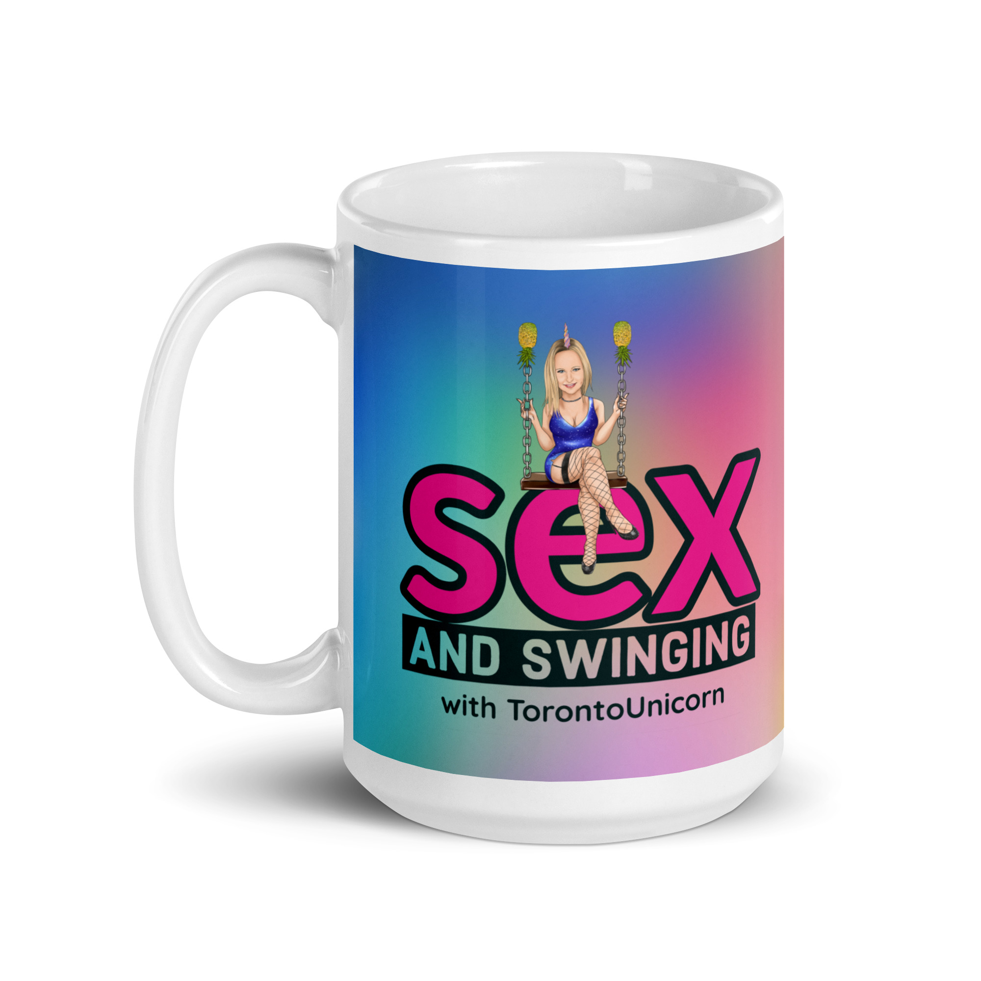 White glossy mug - Sex and Swinging Logo - Image 2