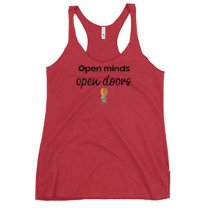 Women's Racerback Tank - Open Minds Open Doors